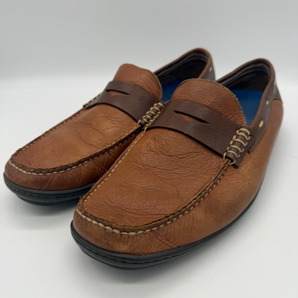 Johnston & Murphy Mens Brown Leather Penny Loafers 20-2690 Size 9M